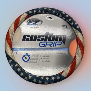 USA Stars and Stripes STEERING WHEEL COVER Red White Blue